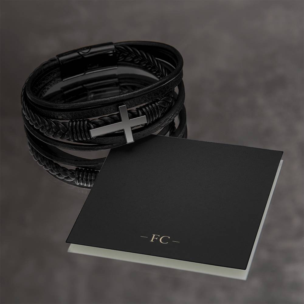 Cross Leather Bracelet