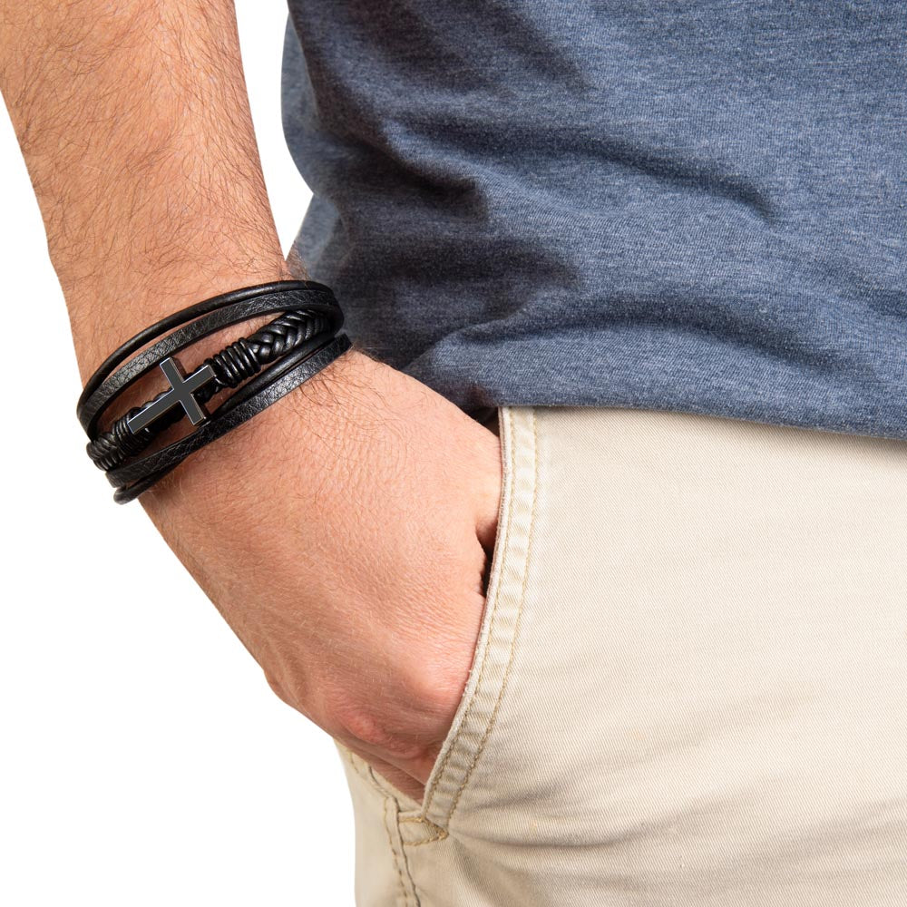 Cross Leather Bracelet