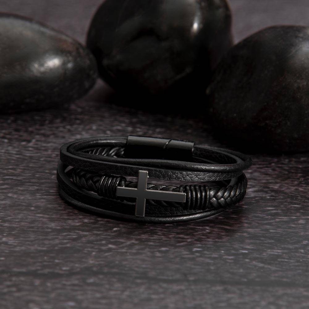 Cross Leather Bracelet