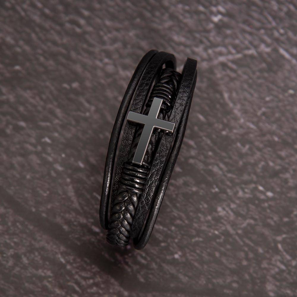 Cross Leather Bracelet