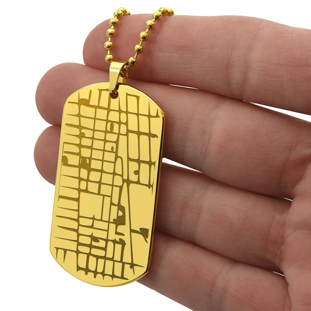 Personalized Baptized Map Necklace
