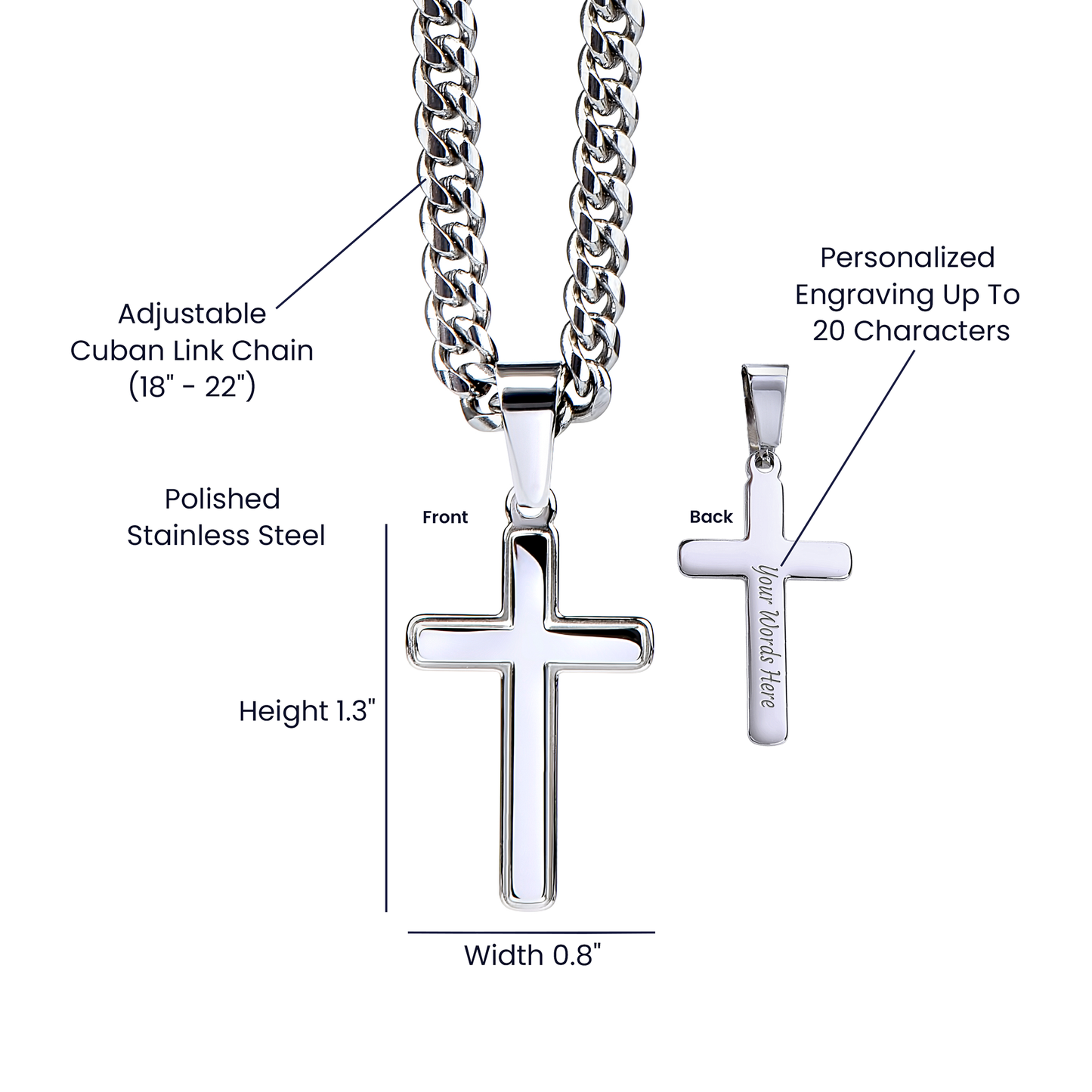 FC - Personalized Cross Cuban Link Chain