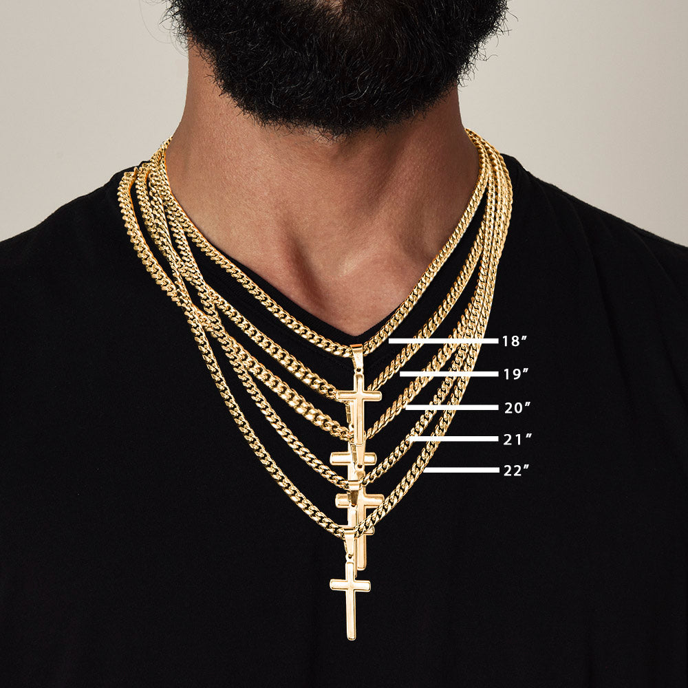 FC - Personalized Cross Cuban Link Chain