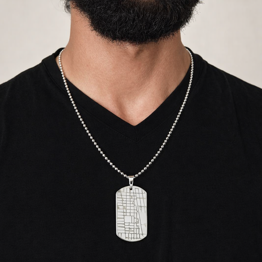 Personalized Baptized Map Necklace
