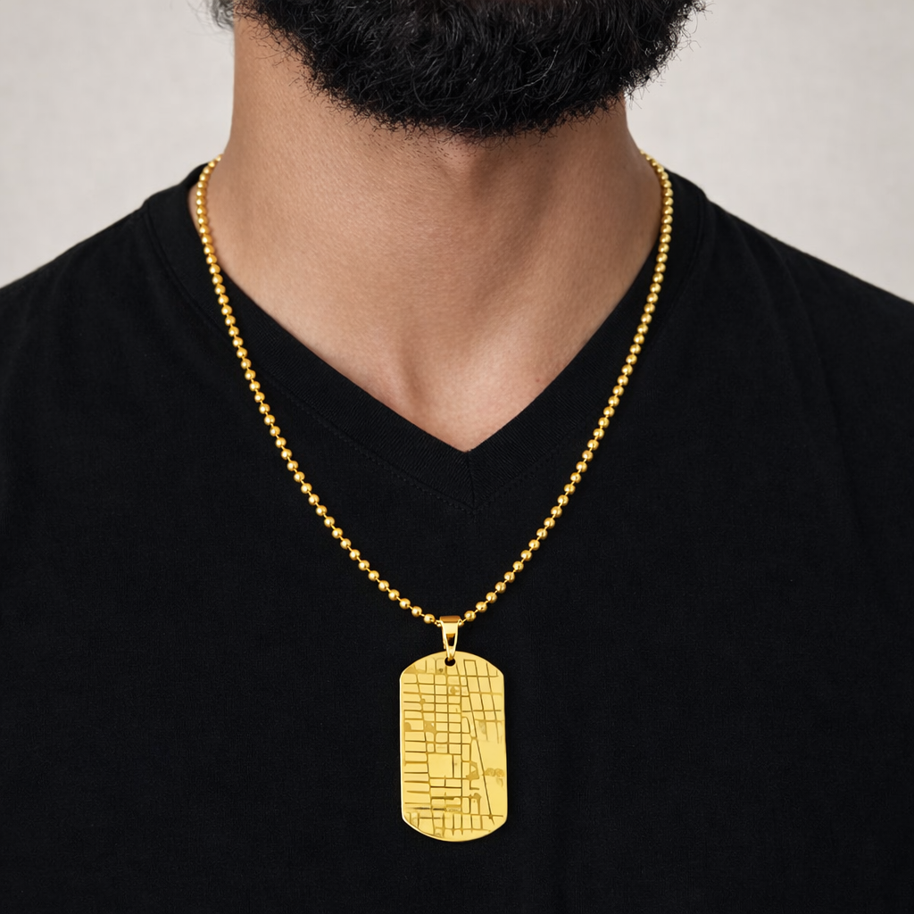 Personalized Baptized Map Necklace